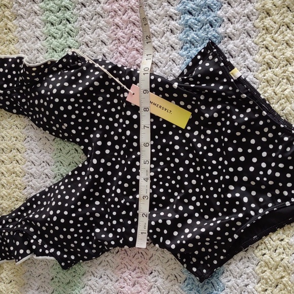 NWT Summersalt Size 2 The Ruffle Backflip Nero Dot One Piece Swimsuit - Picture 10 of 16